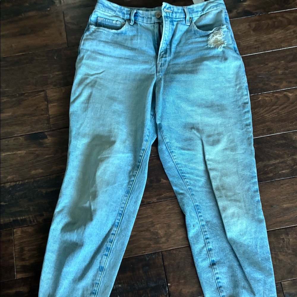Good American cropped wide leg jeans